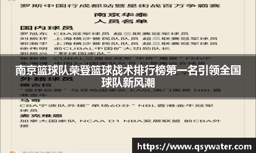南京篮球队荣登篮球战术排行榜第一名引领全国球队新风潮